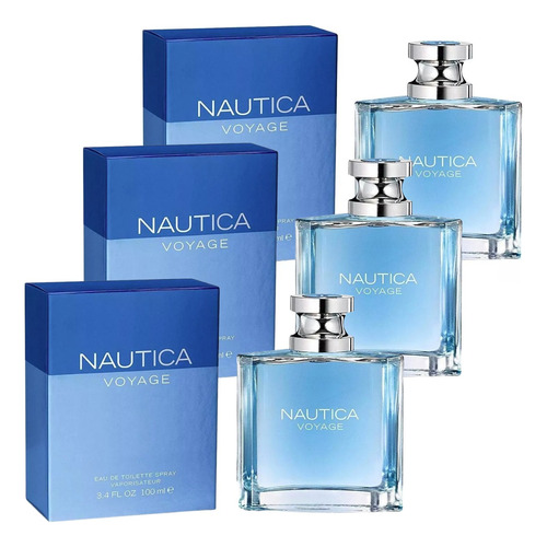 Paquete Nautica Voyage 100ml Caballero Original 3 Pzas