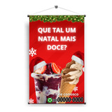 Lona Banner Madeirinha Sorvete Natal Natalino Anúncio Açaí