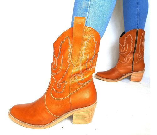 Sam123 Botas Texanas Talles Grandes Cuero Mujer C1 Suela