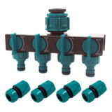 Distribuidor De Agua De 4 Vías Portátil Para Riego 15 Mm