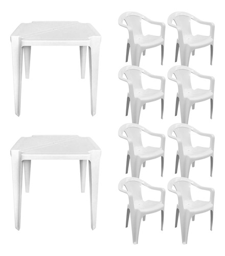 Conjunto Mesas Para Jantar 8 Cadeiras Com Braço Resistente