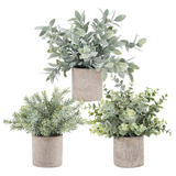 3 Plantas Artificiales Macetas Decorativas Bonsai Hogar