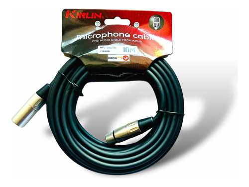 Cable Para Micrófonos Xlr Canon 10 Mts Negro Kirlin