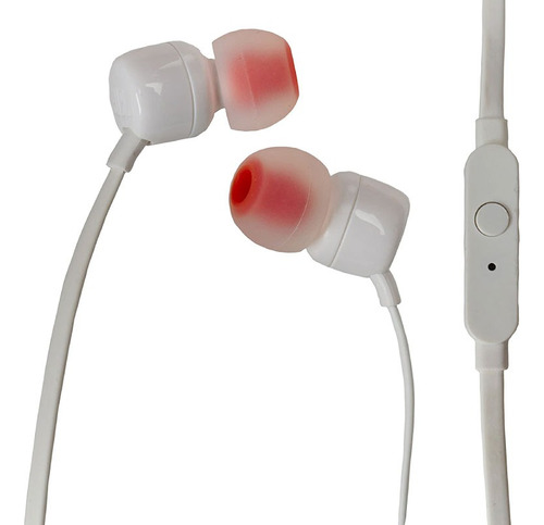 Fones De Ouvido Intra-auriculares Com Fio Jbl Tune 110 Amv, Cor Branca, Luz Branca