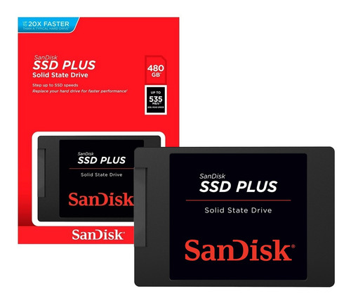 Ssd 480gb Sandisk Plus 2,5' Sata Iii 6gb/s Leitura 530mb/s