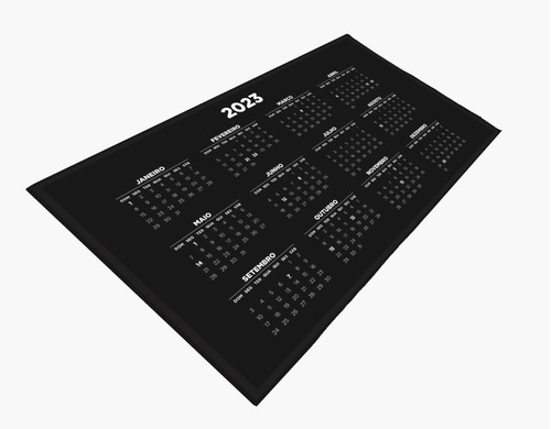 Mouse Pad Grande Calendário 2023 60x30cm Presente Natal Ano