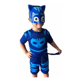 Fantasia Menino Gato Pj Masks Mascara De Plastico Enchimento