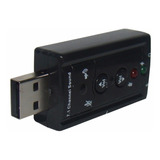 Adaptador Placa De Som Usb 7.1 Entrada P2 Fone E Microfone