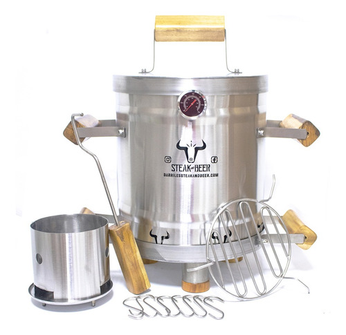 Parrilla Asador Tipo Barril Mini Acero Inox 50x30 Cms S&b