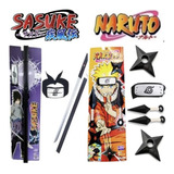 Combo X2 Armas Naruto Kunai Estrellas Sasuke Katana + Bandan