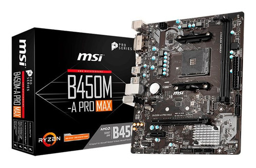 Placa Mae Msi B450m-a Pro Max Ddr4 Socket Amd Am4 M-atx