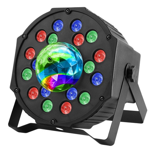 Cañón De Leds 18x1 Rgb Con Esfera Disco Par Audio Rítmico