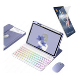 Fwefww Funda Rotar Teclado Rgb+mouse For Huawei Matepad11.5