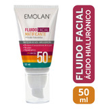 Protector Solar Facial Emolan Fps50 + Ácido Hialurónico 50ml