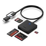 Lector De Tarjetas De Memoria, Benfei 4in1 Usb-c Usb-c A Sd 