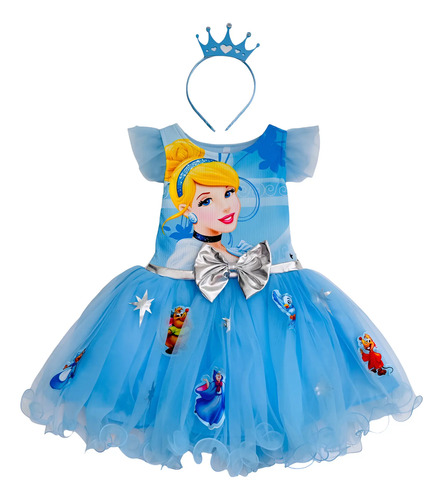 Disfraz Vestido Princesa Cenicienta Bebe Niña Cumpleaños Fiesta Dibujos Animados