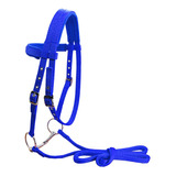 Cincha De Nylon Suave Headstall Brida Horse Rein Azul S