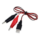 2pzs Cable Con Pinzas Tipo Caimán Y Conector Usb 5v