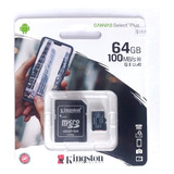 Memoria Micro Sd Kingston 64gb 100 Mb/s