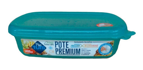 Pote Premium Retangular Fechamento Hermético 1900ml Color