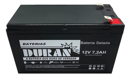 Bateria Recarregável 12v 7.2ah Caixa De Som Ecopower Ep-1903