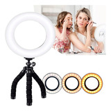 Suporte Celular De Mesa Luminária Ring Light Led Selfie Cor