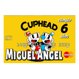 50 Invitaciones Tipo Tarjeta Credito Cuphead