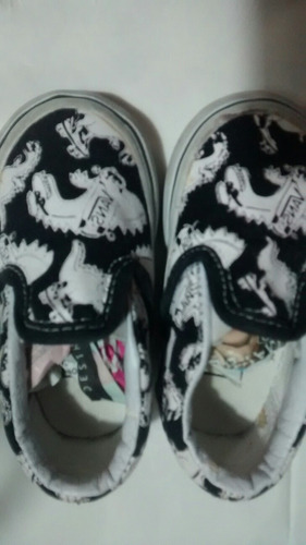 Vans-nauticas-diseño Dinosaurios-blancas Y Negro-unicas-