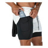 W Pantalones Cortos Hombre Deporte Al Aire Libre Doble Capa