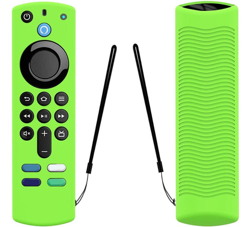 Funda Compatible Con Amazon Fire Tv Alexa Voz Azul Color Verde Claro