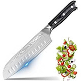 Ommo Santoku Cuchillo De Cocina Japonés De 7 Pulgadas, Cuchi