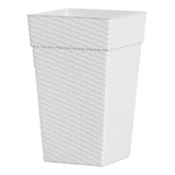 Kit 15 Vasos 10l Coluna Quadrado Rattan Planta Jardim Planta