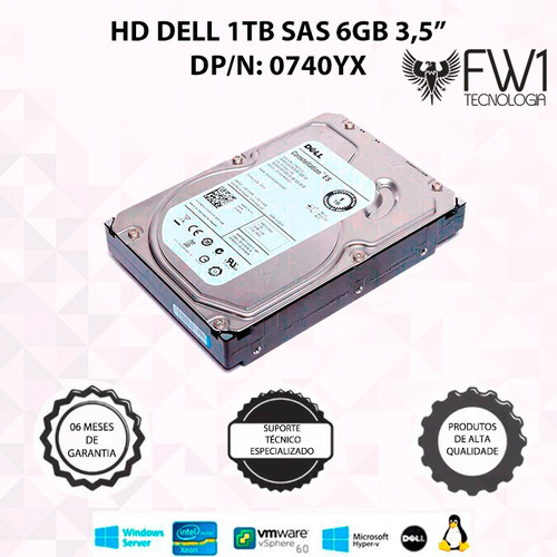 Hd Dell Constellation 1tb 7.2k 3.5  6gbps - Dell Dp/n: 0740yx