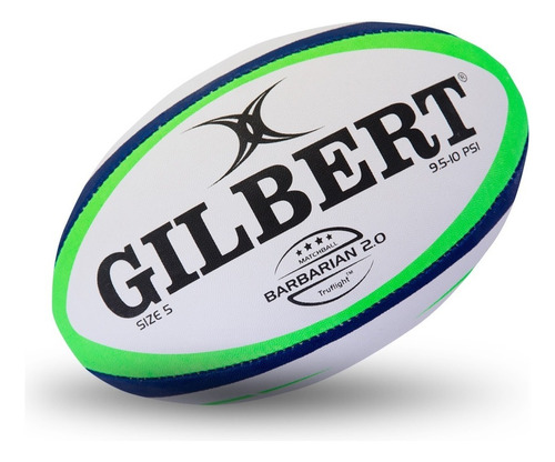 Pelota Gilbert Barbarian 2.0 Rugby N5  Profesional Color Blanco