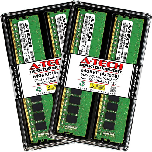 Kit De Memorias Ram A-tech Ram 64 Gb (4 X 16 Gb) Ddr4 2133 M