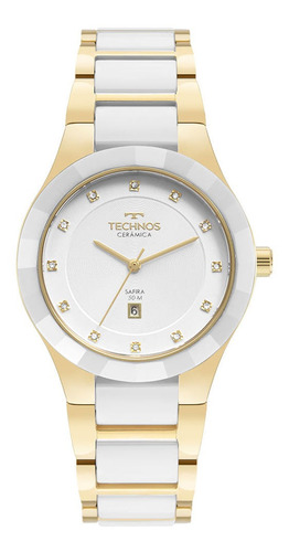 Relógio Technos Feminino Ceramic/saphire Dourado - Original