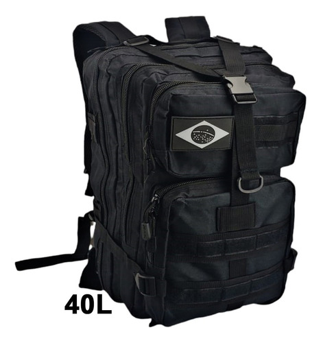 Mochila Masculina Impermeável Reforçada Grande 40litros Cor Preto