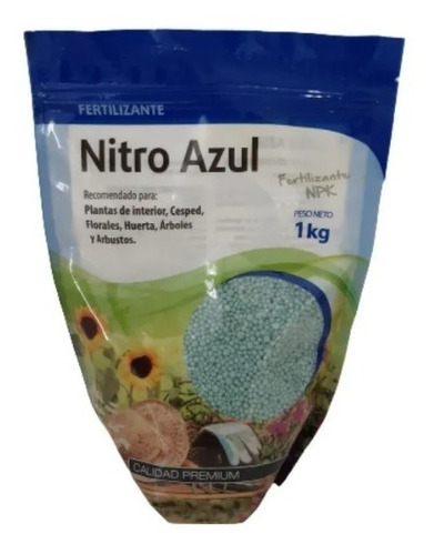 Nitro Azul Fertilizante Liberación Lenta 1 Kilo Para Cesped