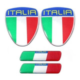 Kit Adesivo Emblema Resinado Coluna Porta Fiat Italia 6pçs