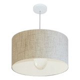 Lustre Pendente Cilindrico Md4169 Cúp Tec 60x30 Rustico Bege