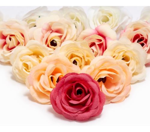 Mini Rosas Vintage Flores De Tela Chicas Por 10u 2.5cm