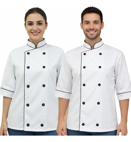 Dolma Chef Profissional Unissex Oxford Gola Padre 3\u002F4 | MercadoLivre