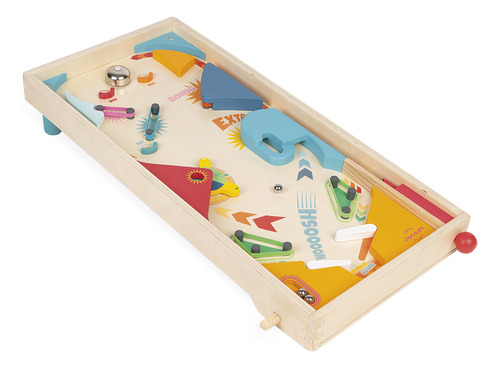 Brinquedo Montessori Super Pinball De Madeira Retrô Oferta