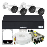 Kit Intelbras 4 Câmeras Vhd 3130 30m Dvr De 8 Canais Hd 1tb