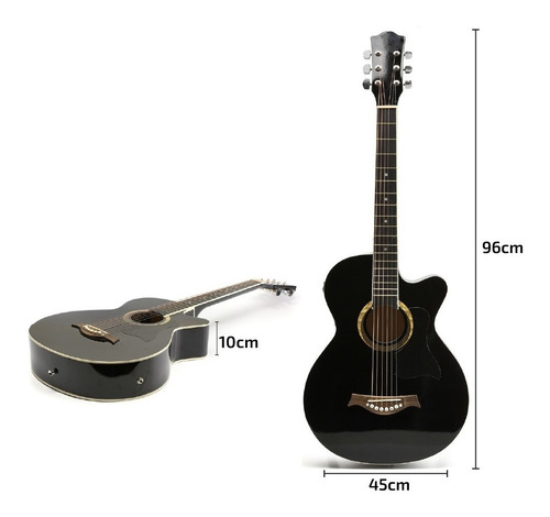 Guitarra Criolla Electroacustica Madera Funda Cuerdas Acero
