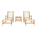 Set De Patio Acacia/rattan 5 Piezaschant Natural