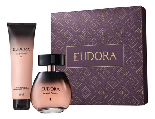 Kit Eudora Velvet Cristal: Desodorante Colônia 100ml + Hidratante 150ml