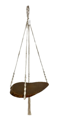 Colgante Macetero Portamaceta Macrame Madera Artesanal Deco