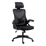 Silla De Escritorio Netmak Nm-eleganza Ergonómica  Negra Con Tapizado De Cuero Sintético Y Mesh