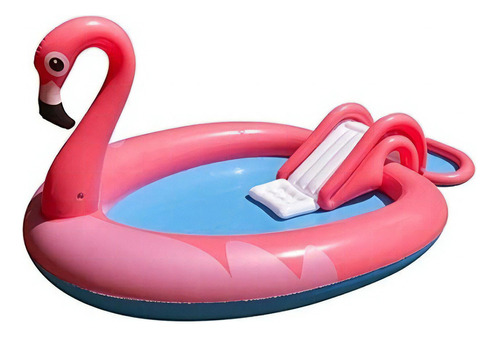 Pileta Inflable Bebe Grande Infantil Con Tobogan Flamenco